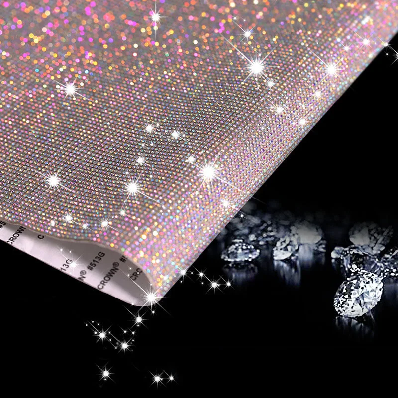 DIY 2mm Multi-Color Crystal Diamond Rhinestone Interior Decorative Sticker Decal