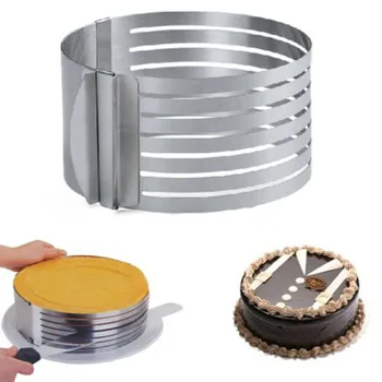 

Layered Cake Slicer Cutter 16-20cm/25-30cm Adjustable Retractable Circular Ring Cake Mould Stainless Steel Baking Tool HFing