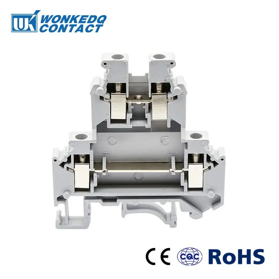 10 шт. клеммные блоки на din-рейку UKK5 вместо разъем Феникс двухслойные клеммные блоки винт электрическая проводка UKK-5