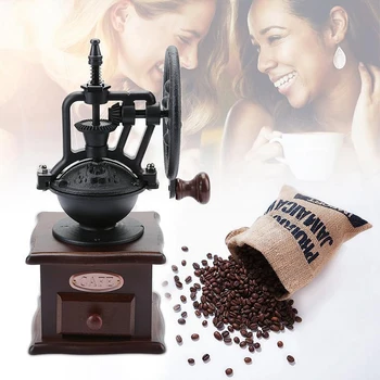 

Creative Retro Big Wheel Espresso Coffee Grinder Household Manual Coffee Maker Milling Machine With Experience Coffee Grind