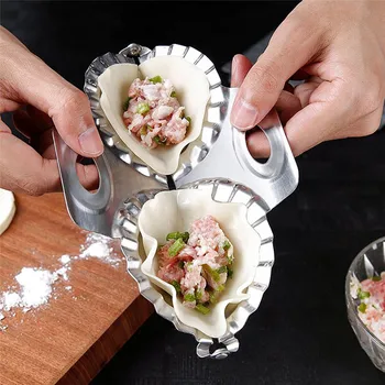 

1Pcs Stainless Steel Dumpling Artifact Tool DIY Press Dumpling Mold Double Head Dumplings Wrapper Maker Kitchen Gadgets