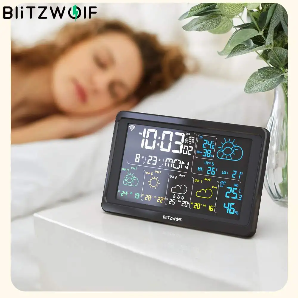 Blitzwolf Smart Home Wifi Weather Station Clocks Wireless Digital Led