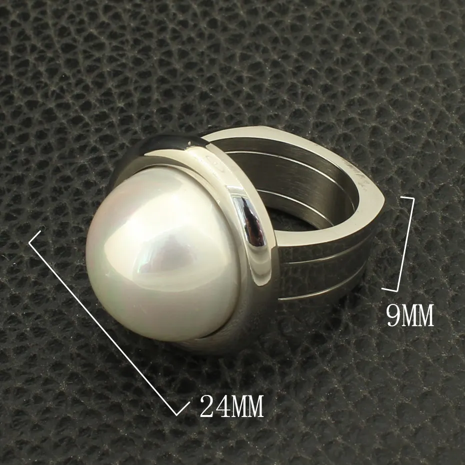 Bijuterii Joyas,, новейшие модные ювелирные изделия, нержавеющая сталь, имитация жемчуга, кольца для женщин, золото, серебро, цвет RBJZABBH - Цвет основного камня: RBJZAKBH