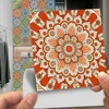 10pcs/set Mandala Style Crystal Hard Tiles Ceramics Wall Sticker Kitchen Wardrobe Home Decor Art Mural Peel & Stick Wall Decals ► Photo 3/6