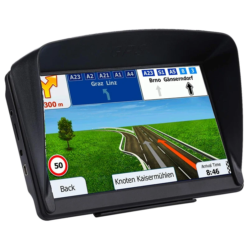 GPS Navigation 7 Inch HD Universal GPS Smart Voice Reminder 8 GB ROM 256 MB Global Navigation Satellite System - Newest Map Free