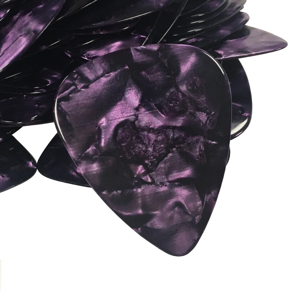 Purple Pearl 0.71mm Medium Gauge Celluloid Guitar Picks Plectrums 100 pcs Lots