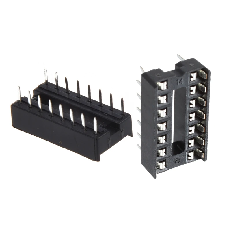 50 шт. 2,54 мм Шаг DIP IC розетки Тип припоя адаптеры, 30 шт. 16 Pin и 20 шт. 14 Pins