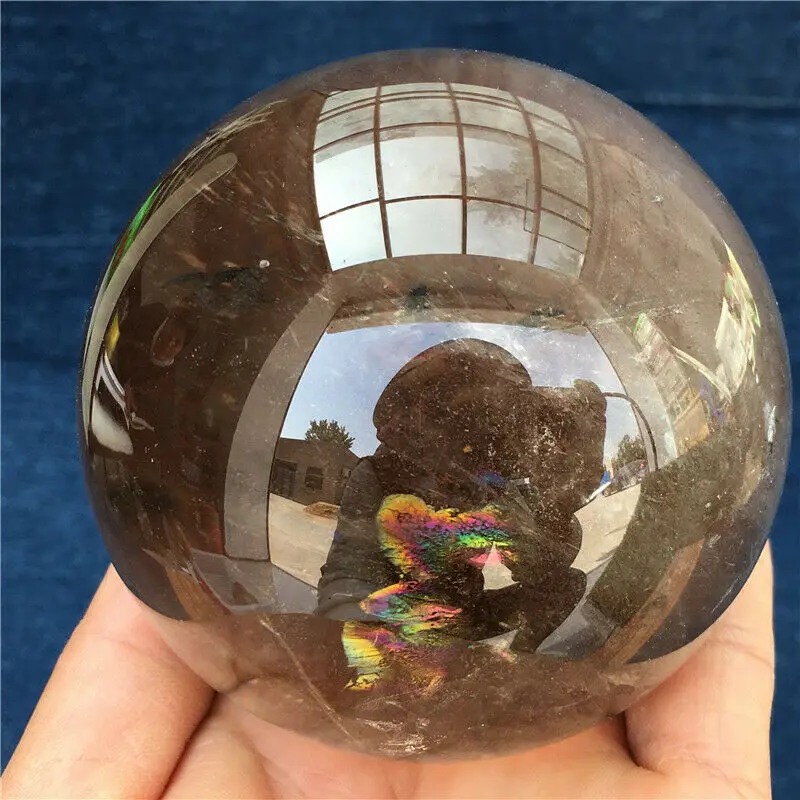 

1.32lb top natural smoked black quartz ball crystal ball Reiki treatment.