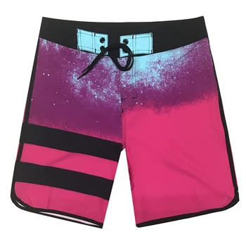 

Summer Beach Wear Men's Board Shorts Surf Swimwear High Elastic Striped Swim Shorts Quick Dry Male Running Gym Shorts Plus Size