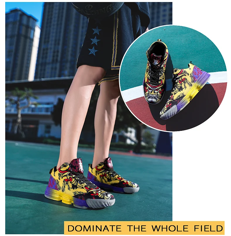 Уличная Мужская баскетбольная обувь; zapatillas hombre Deportiva; высокие дышащие мужские Ботильоны; кроссовки для тренировок; спортивная обувь