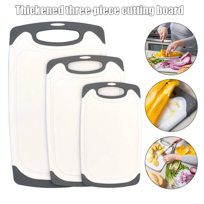 Plastic Cutting Boards for Kitchen Dishwasher Safe, Extra Large Cutting Board for Meat with Juice Grooves, Easy Grip Handle, Non-Slip, with Grinding