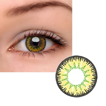 

2Pcs/pair Mrs.H Yellow Natural Colored Eye Contact Lenses Halloween For Eyes Cosplay Color Contact Lenses