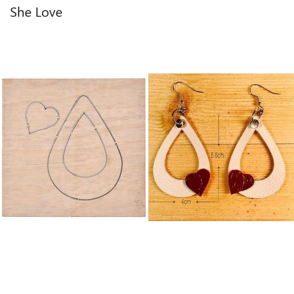 7.5 x7.5x0.7cm She Love металлические звезды облако сердце серьги кожа режущие штампы Плесень Diy деревянные штампы резак для кожаных изделий ручной работы поставки - Цвет: 7.5 x7.5x0.7cm