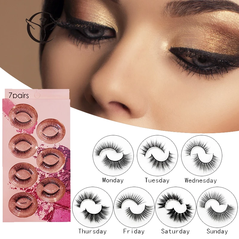 

CLOTHOBEAUTY 7 Pairs Mink Eyelashes 3d Mink Hair Lashes Thick Long Handmade soft mink Eyelashes Extension in bulk Wholesale (7P)