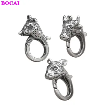 

925 sterling silver Thai silver diy accessories zodiac new lobster hook the question mark button bracelet necklace buckle