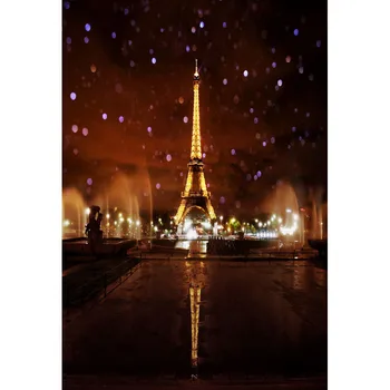 

Paris night backgrounds photo kids portrait polyester Eiffel Tower photography backdrops in photo studio props photophone F-3037