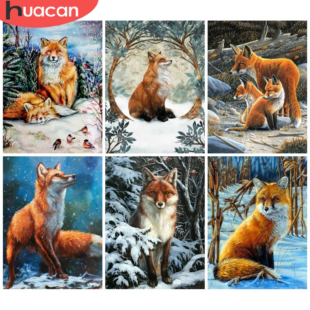 5D DIY Diamond Painting Animal Fox Rhinestone Full Mosaic Diamond