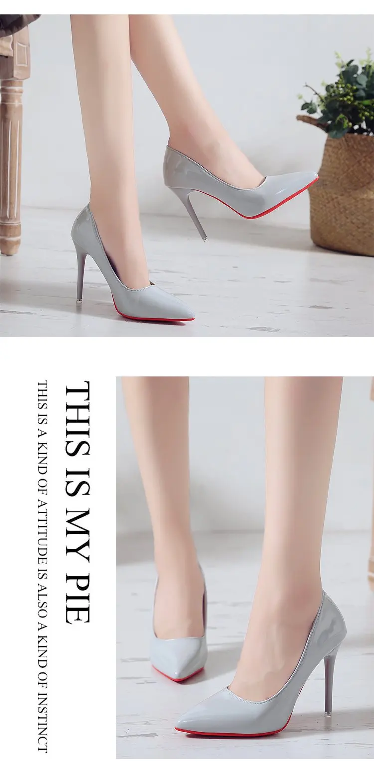 Shoes For Women 2022 Spring High Heel Pumps Sexy Foot Fetish Alternative Passion Sexy Red Bottom Pointed 10 CM Zapatos De Mujer