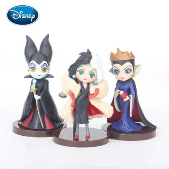 

Disney toy dolls 3pcs/set bad queen Curilla/Ursula/black witch ornaments baking cake decoration PVC classic children's dolls