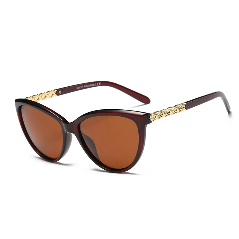 C3 Brown Brown Pro Acme, Ретро стиль, кошачий глаз, солнцезащитные очки, поляризационные, для женщин, модные, дамские, кошачий глаз, солнцезащитные очки, UV400, lunette, soleil femme, PC1243 - Цвет линз: C3 Brown Brown