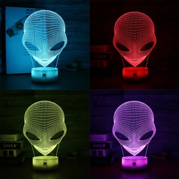 

Led Lights USB Martian Man 3D Lamp Glowing Base LED Cool Night Lights "ET" Decorative Table Lamp Child Christmas Gift Novedades