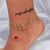 Beach Anklet Rhinestone Tassel Foot Leg Bracelet Women's Fashion Jewelry Vintage Yoga Ankle Bracelet Chain Barefoot Sandals ► Photo 1/6