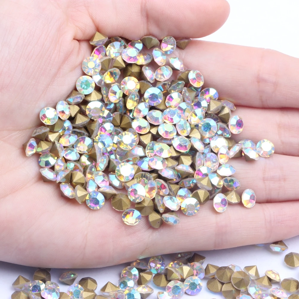

ss25 720Pcs Glass Crystal Many Colors Point Back Rhinestone Beads Glue On Round Shape Handimade Craft Ornament Diy Trimming