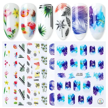 

1 Sheet 3D Nail Sticker Summer Flower Leaf Patterns Nail Stickers Art Transfer Nail Paper DIY Nail Decorations