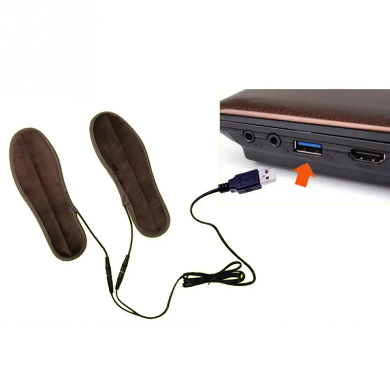 

1 Pair USB Heated Insoles Foot Warming Pad Warmer Sock Pad Mat Winter Outdoor Sports Heating Shoe Insoles Winter Warm
