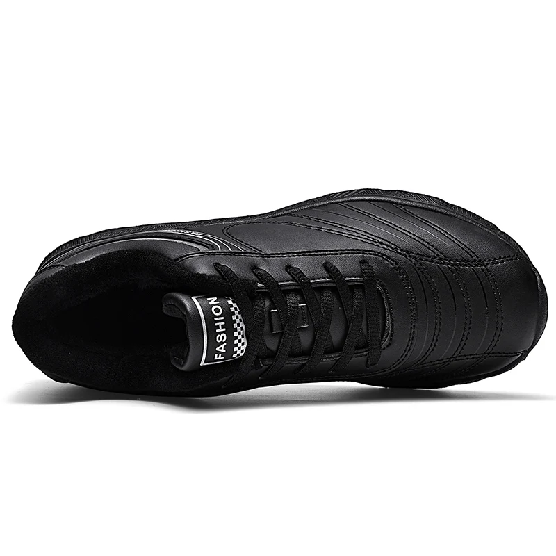 Мужские кроссовки на подушке, размеры 39-48, зимние мужские бархатные кроссовки, мужская уличная спортивная обувь для бега, кожаная спортивная обувь