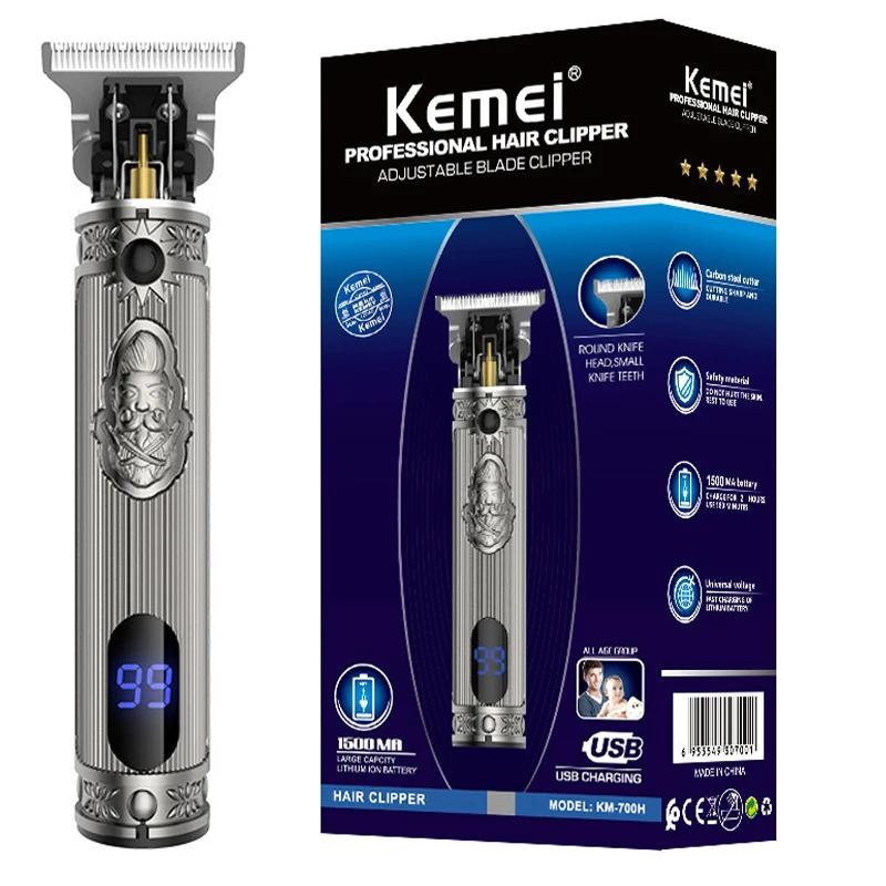 Kemei-cortadora de barba eléctrica profesional para hombre, Máquina para cortar Cabello, revisado