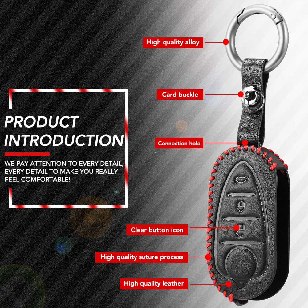 Genuine Leather Flip Auto Key Case Fob Cover 3 Buttons For Alfa Romeo Mito Giulietta 159 Gta Folding Keys keychain key case key case cover flip key fob shell