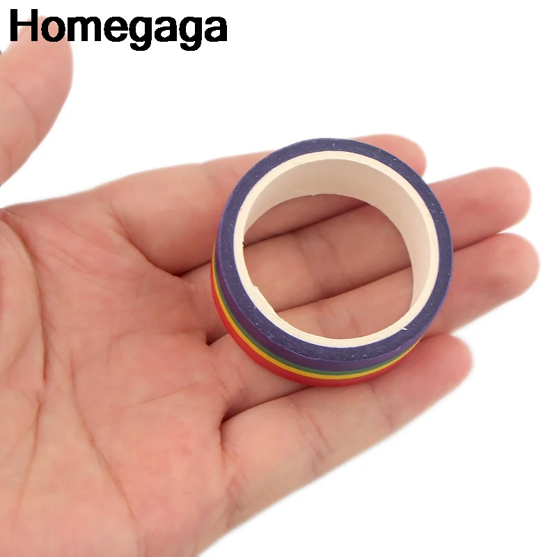 Homegaga гомосексуальность Радуга самоклеющаяся декоративная лента канцелярские наклейки Скрапбукинг Бумажные пастеры DIY маскировки деглас подарок D2342