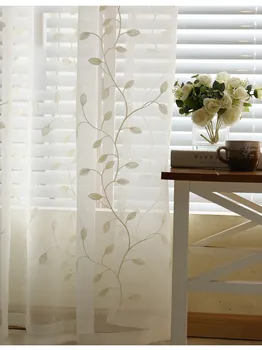 

Window curtain pastoralism embroider leaf tulle window balcony gauze curtain bedroom living room gauze curtain fashion curtain
