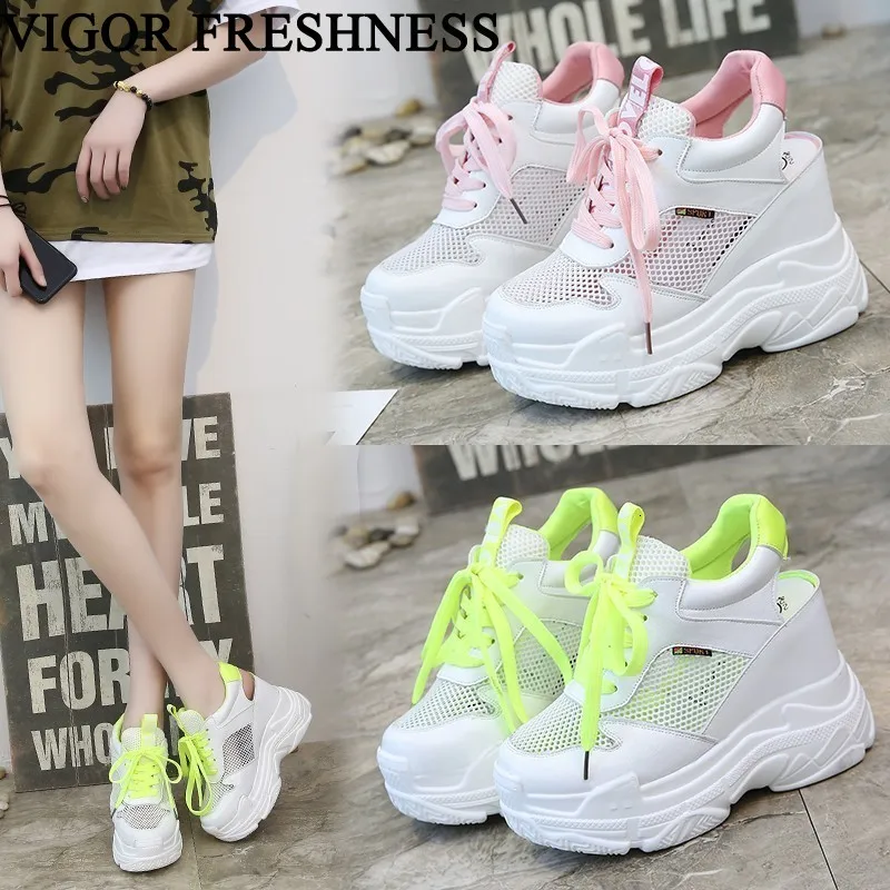 

VIGOR FRESHNESS Sandals Summer Women Shoes High Platform Sandals White Sneakers Casual Woman Sandals Wedges Female Ladies WY587