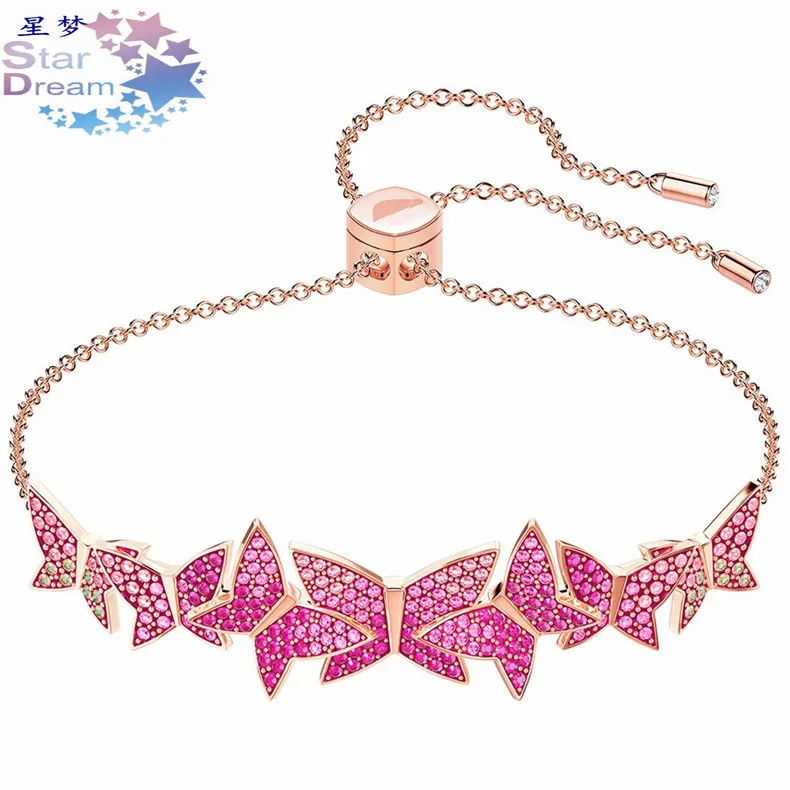 

Swarovski Element Crystal Shoppe Alloy 2018 New Style Gradient Color of Butterfly Bracelets Hot Selling