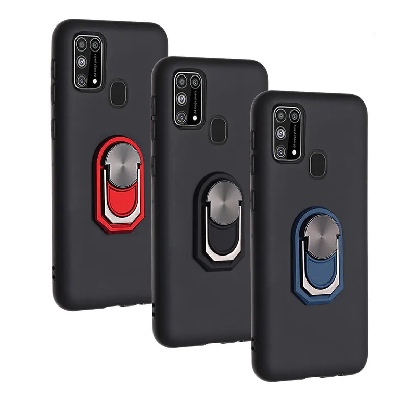 

Case For Samsung M31 Silicon Phone Back Cover For Samsung Galaxy M31 SM-M315F M315F M315 Magnetic Metal Ring Protective Cases