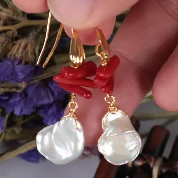 

13-14mm Natural Baroque Freshwater Pearl Earrings Classic Earbob Women Accessories Fashion AAA Irregular Luxury