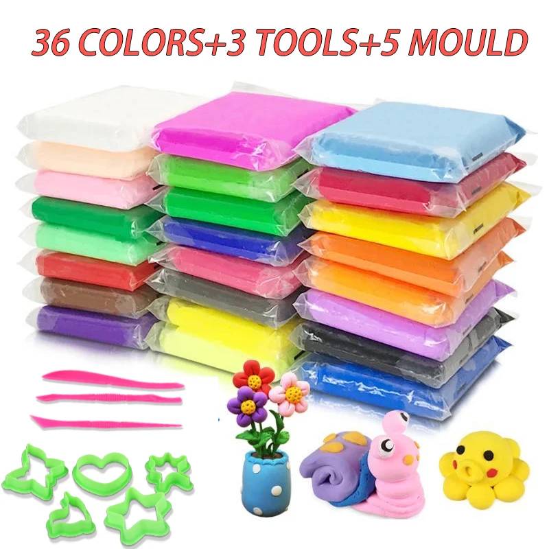 

Super Light Air Dry Clay Children DIY Toys Safe Colorful slaime Non-stick hands Plasticine With Mould