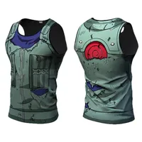 New Men O-Neck Tank Top Pure Color Cartoon Summer Vest Gym Muscle Bodybuilding Streetwear Sleeveless Shirt Workout Fitness Sport 1