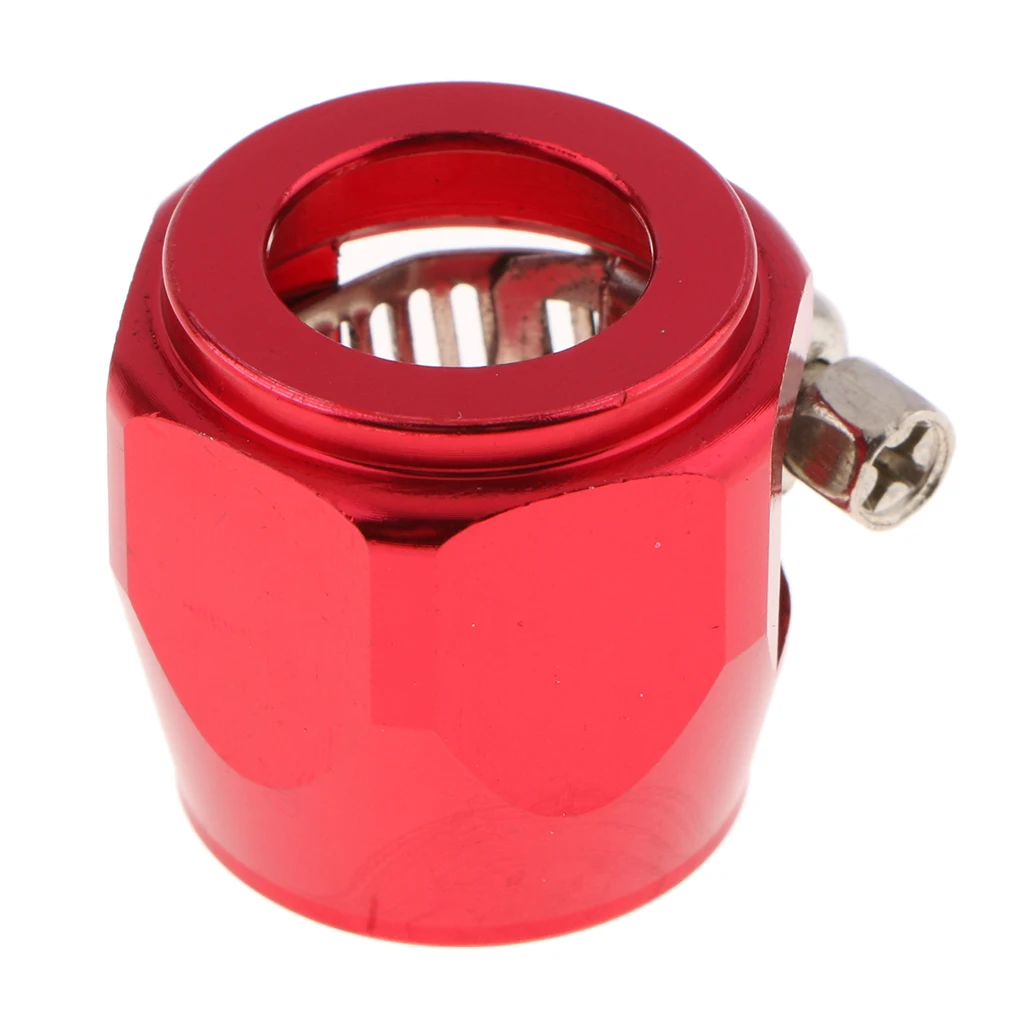 1PC 10AN AN 10 RED Aluminium Alloy Fuel Hose Line End Cover Clamp Clip Finisher Fitting