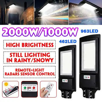 

1000W/2500W Digital LED Wall Lamp IP65 Solar Street Light Radar Motion Constantly Bright&Induction Solar Sensor Remote Control