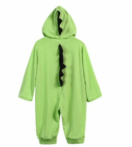 Костюм динозавра для маленьких мальчиков и девочек, плотный комбинезон, теплый хлопковый комбинезон на весну и осень, Одежда для новорожденных с капюшоном - Цвет: 1 pcs green