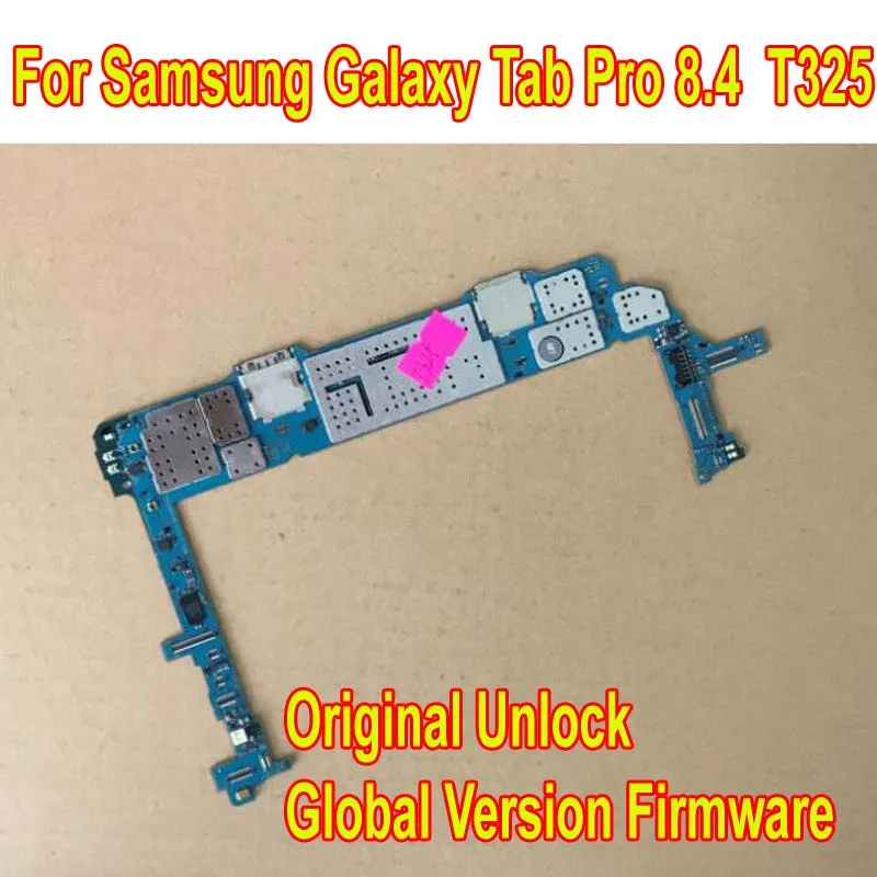 

100% Original Unlock Working Motherboard for Samsung Galaxy Tab Pro 8.4 T325 Mainboard Logic Board Circuits Card Fee Flex Cable
