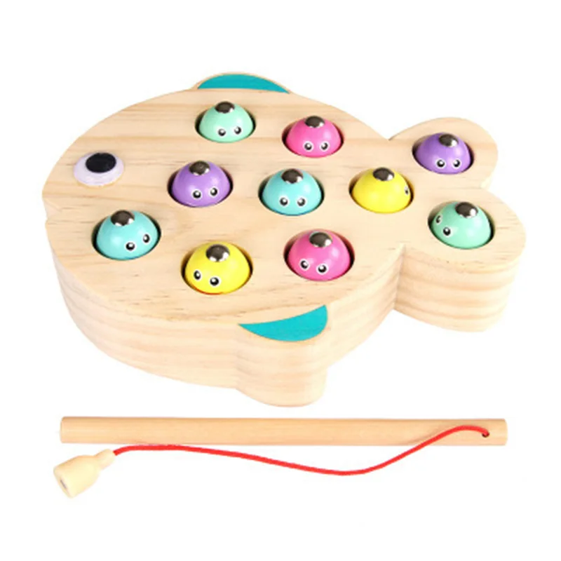Early Childhood Education Wooden Magnetic Fishing Toy Game Parent-child Interactive Desktop Fishing Game