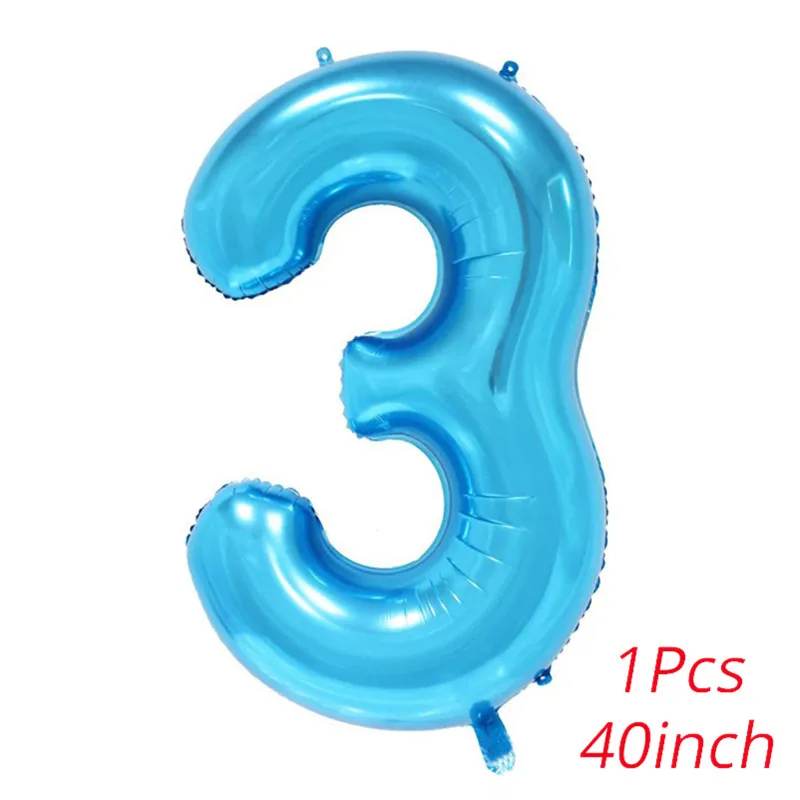 40inch number 3 Голубые латексные воздушные шары-гирлянды для мальчиков, воздушные шары, арки, вечерние принадлежности, украшения для вечеринки на день рождения, для детей, для малышей, для мальчиков, Балон, подставка, комплект - Цвет: 40inch number 3