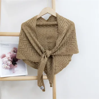 

2020 New Knitted Triangular Binder Scarf Shawl for ladies Autumn Winter women's scarf Elegant Hollow-out Waistcoat Outdoor Scarf