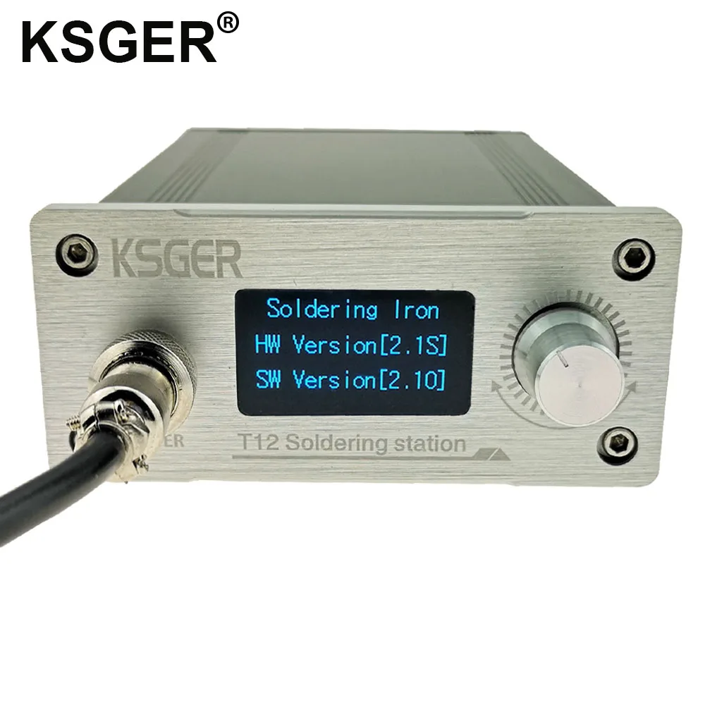 

KSGER DIY T12 OLED Soldering Station STM32 V2.1S Auto-Sleep T12 Iron Tips Welding Kits ABS Handle Holder Stand CNC Front Panel