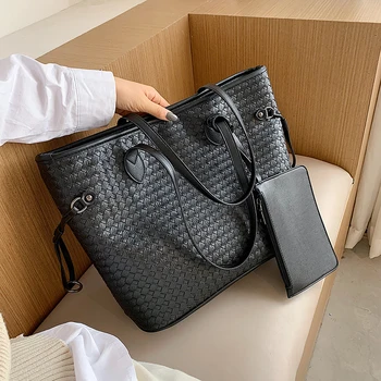 

Large-capacity shoulder bag ladies casual shopping bag vegetable basket female bag fashion big bag woven lady bag handbag handba