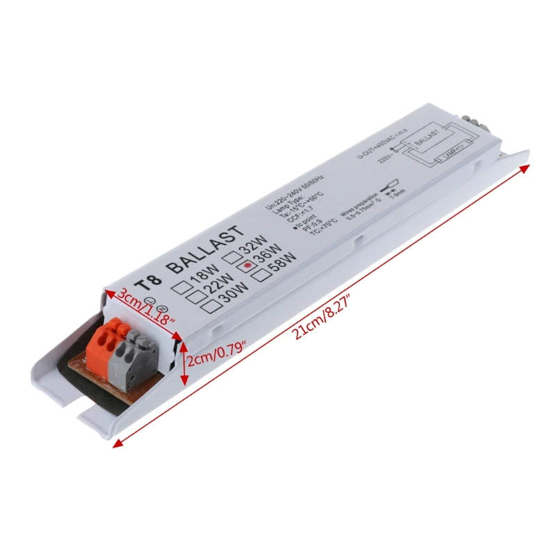 

220-240V AC 36W Wide Voltage T8 Electronic Ballast Fluorescent Lamp Ballasts E65B